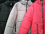 Коротка чорна куртка з капюшоном площа 42 44 46 48 50 52 зимова жіноча куртка пуховік жіночий, фото 9