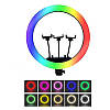 Кільцева LED лампа RGB MJ36 36см 3 крепл.тел USB + Штатив тринога, фото 2
