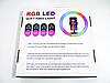 Кільцева LED лампа RGB MJ36 36см 3 крепл.тел USB + Штатив тринога, фото 7