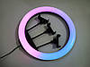 Кільцева LED лампа RGB MJ36 36см 3 крепл.тел USB + Штатив тринога, фото 6