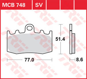 Мотоколодки TRW MCB748 аналог Ferodo FDB2125,BREMBO 07BB26LA,EBC FA335,Braking 892CM55,SBS 796, фото 3