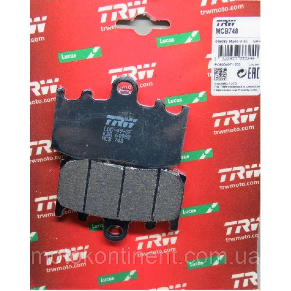 Мотоколодки TRW MCB748 аналог Ferodo FDB2125,BREMBO 07BB26LA,EBC FA335,Braking 892CM55,SBS 796