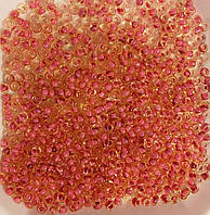 Бисер Ярна Корея размер 10/0 цвет 1.210 светлый топаз, внутренний цвет - розовый прокрашенный 50г