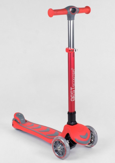 Самокат триколісний дитячий Best Scooter 92606 складне кермо колеса світяться