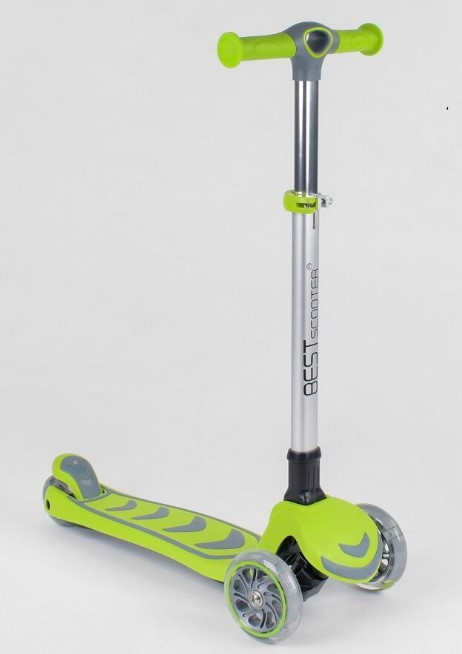 Самокат триколісний дитячий Best Scooter 89684 складне кермо колеса світяться
