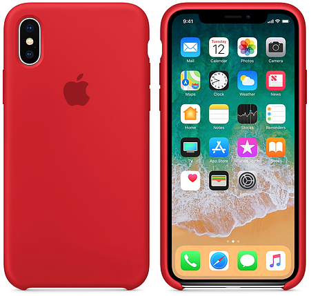 Чохол накладка xCase для iPhone X/XS Silicone Case червоний, фото 3
