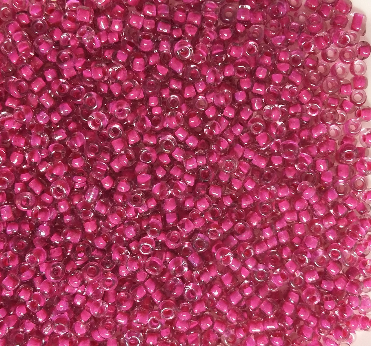 Бісер Ярна Корея розмір 10/0 колір 10.207 світлий аметист, внутрішній колір - фуксія профарбований 50г, фото 1