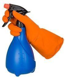 Рукавиці господарські з натурального латексу Ideall Mercator (жовтогарячі) 1 пара, фото 1