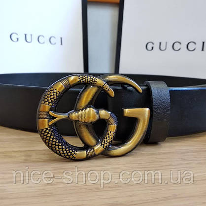 Ремінь Gucci шкіряний чорний, фото 6