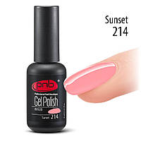 Гель лак PNB, 8 ml № 214 ( нежно розовый заход солнца )