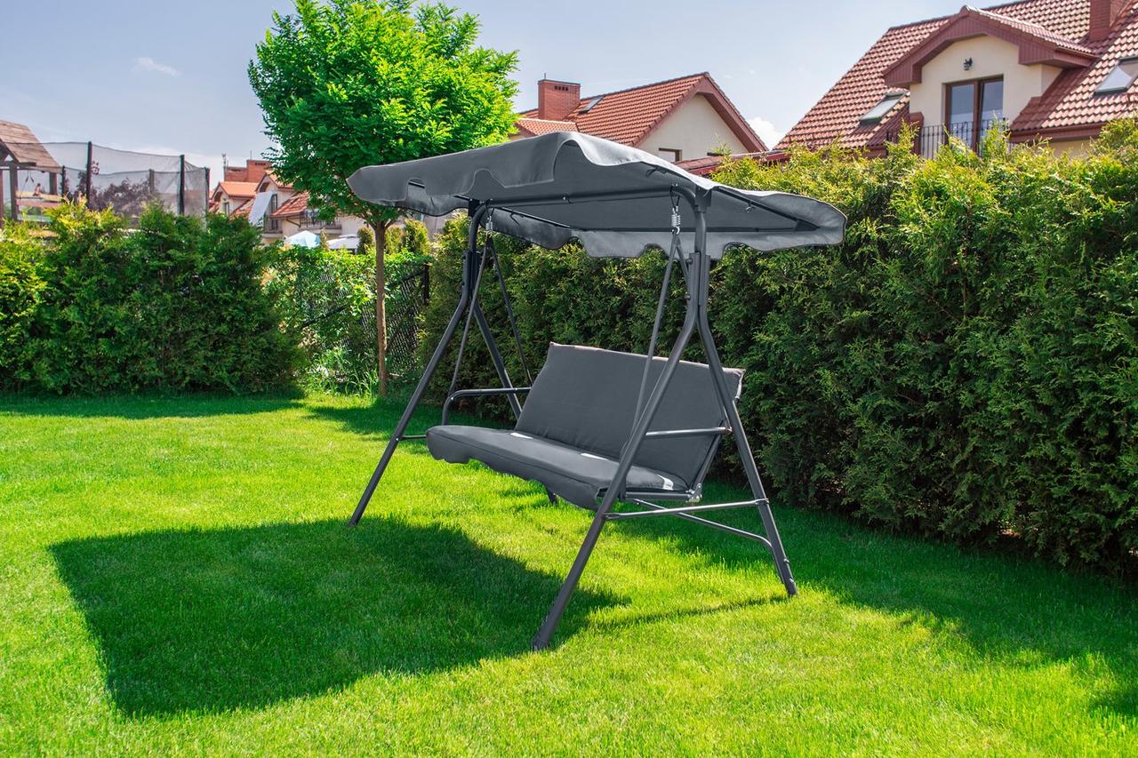 Садовая качеля Avko Relax Grey большая трехместная садовая качель с ...