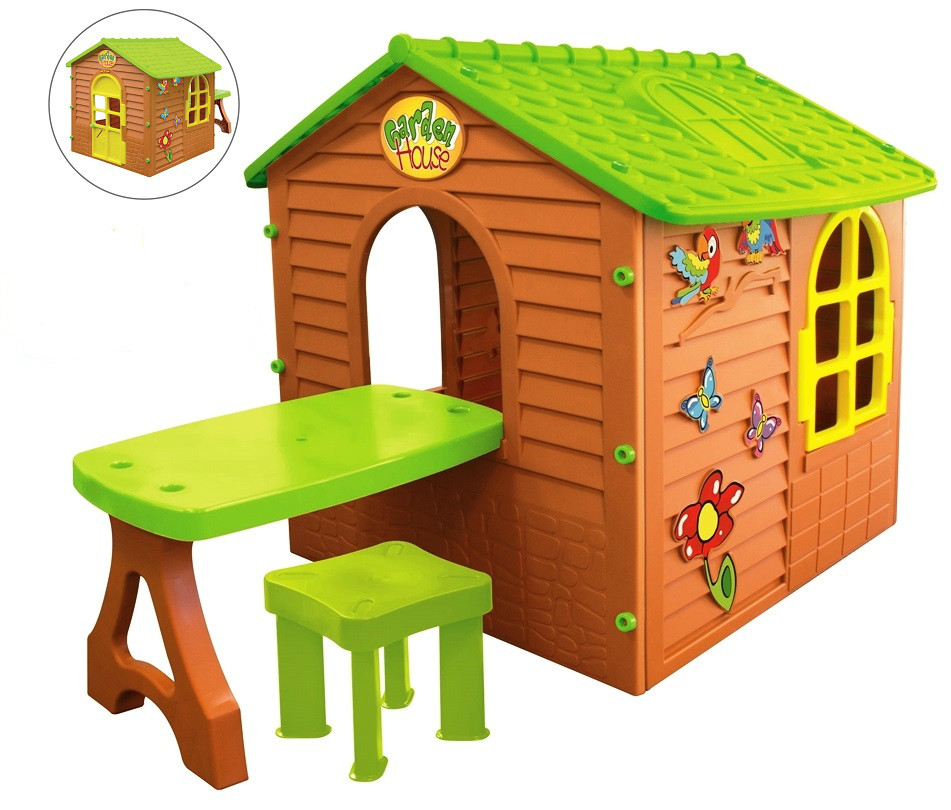 Детский игровой домик Mochtoys 11045 пластиковый садовый столик ...