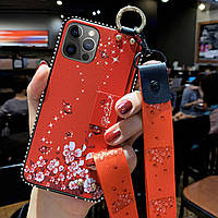 Чехол Lanyard для Iphone 12 Pro Max бампер с ремешком Red