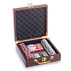 Набір для покера в шкірозам валізі PK100L на 100 фішок з номіналом (р-р 21х21х7,5 см) (PK100L), фото 4