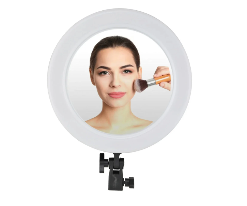 Кільцева лампа для селфи LED 26 см зі штативом + дзеркало, фото 1
