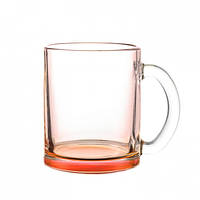 Чашка стеклянная лак-микс с цветным дном "Чайная" 320мл.