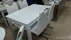 Стіл кухонний зі скляною стільницею  Фішер Fusion Furniture, колір білий, фото 2