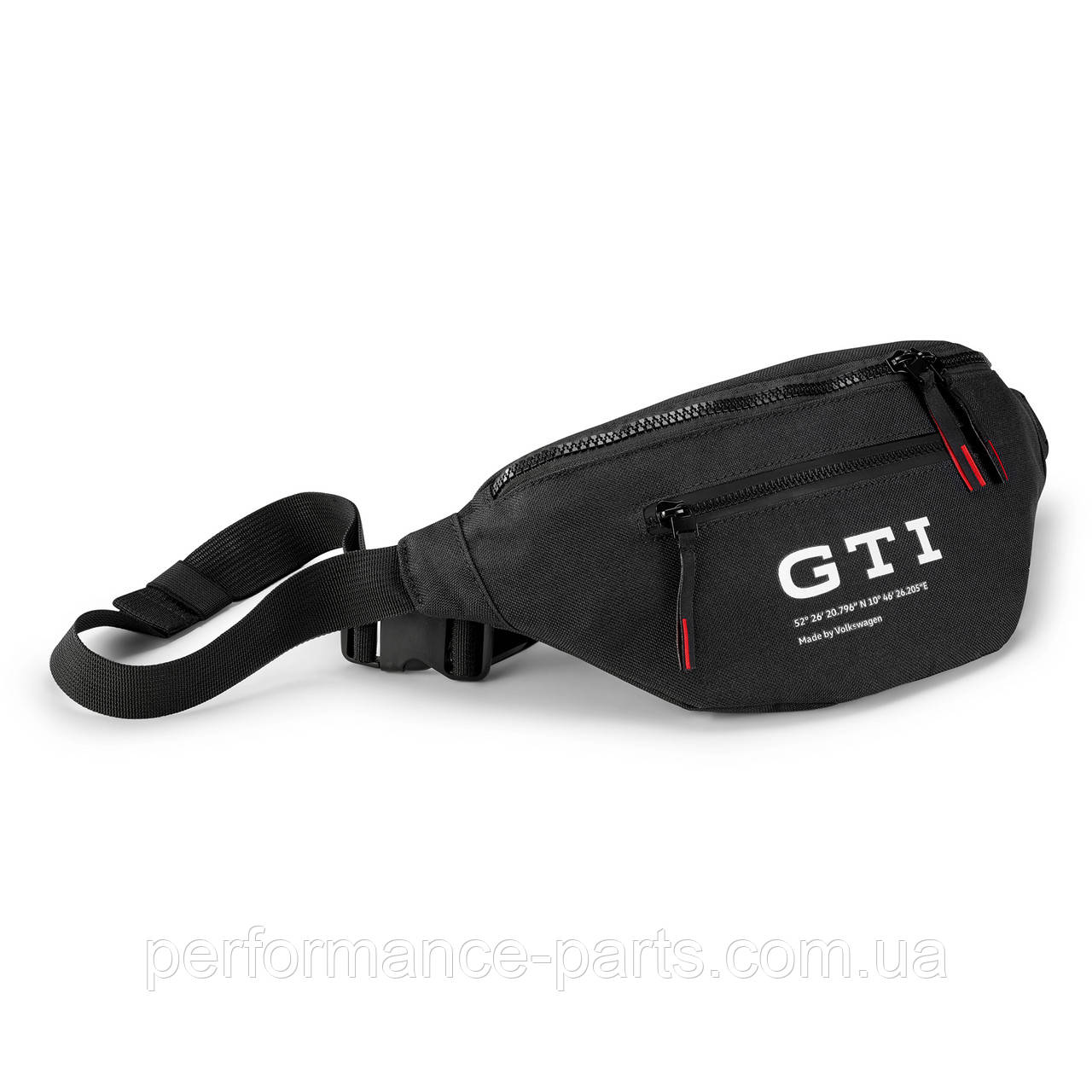Поясна сумка Volkswagen GTI Belt Bag, Black, артикул 5HV087314A Офіційна колекція Volkswagen