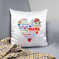 Декоративна подушка з принтом "Мама (серце)"