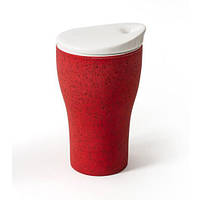 Чашка фарфоровая CORINA 400 мл с покрытием soft touch и двойными стенками, фарфоровая крышка-поилка в