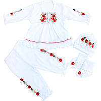 Вышитый костюм для крещения девочки с национальным орнаментом, полный крестильный набор-вышиванка, Ладан 20