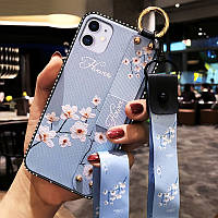 Чохол Lanyard для Iphone 12 mini бампер з ремінцем Blue