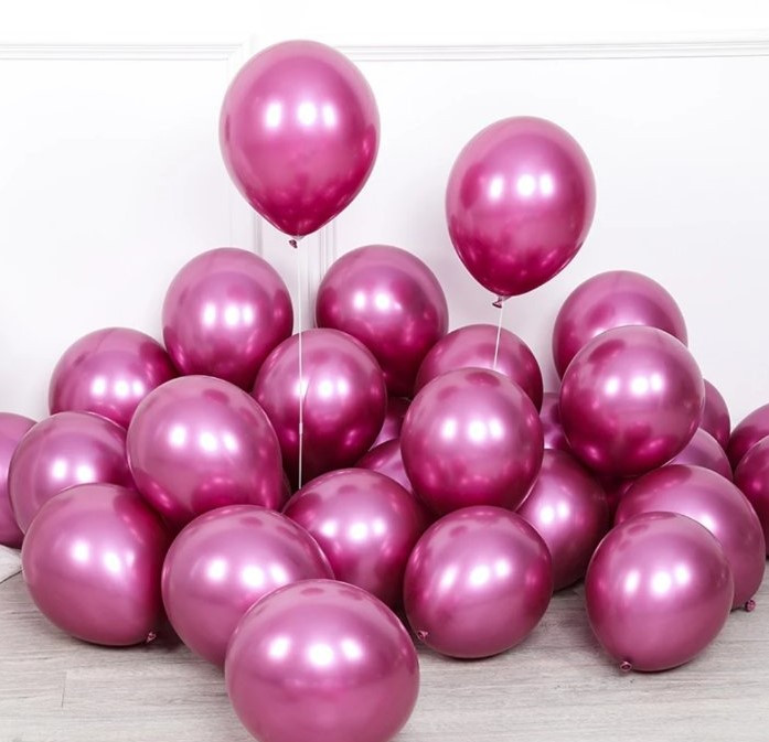 Куля повітряна 10 дюймів (25 см) ХРОМ РОЗОВИЙ