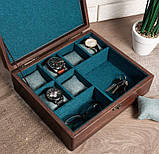 Скринька для годинників та аксесуарів дерев'яна на 8 відділень., фото 2