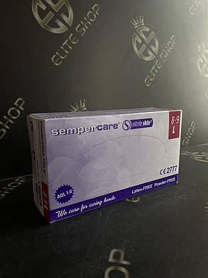 Рукавички медичні нітрилові (SemperCare) 100 штук в упаковці хорошої якості, фото 3