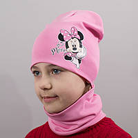 Детские Модные Шапки Минни Маус - Комплект розовый