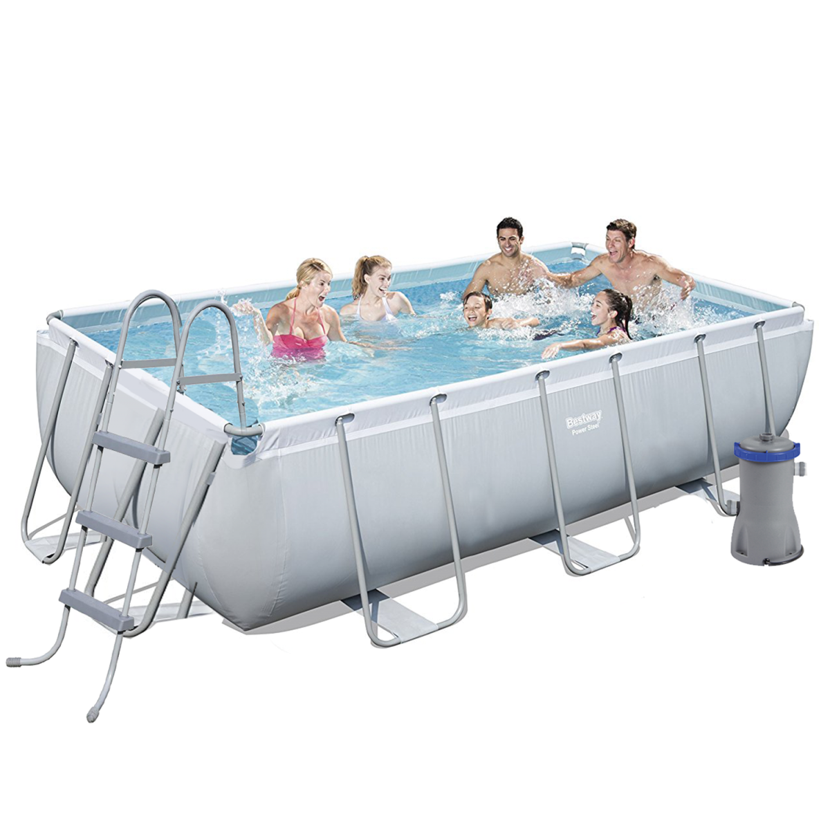 Каркасний басейн Bestway 56441, 404 х 201 х 100 см (2 006 л/год, дозатор, сходи), фото 1