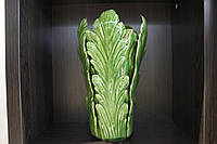 Ваза керамическая Shishi "Коринфейский лист", зеленая; d 22 см, h 33 см
