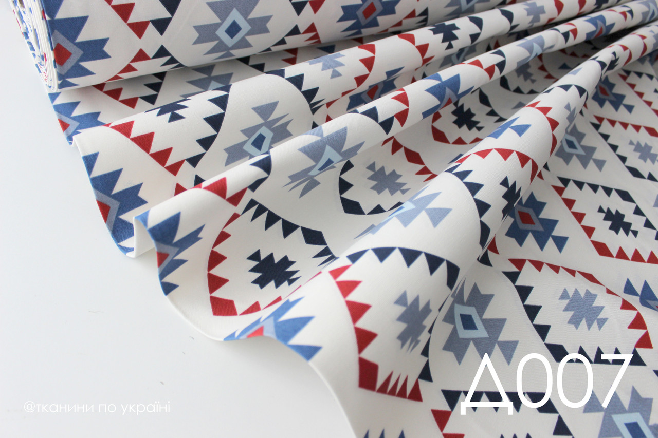 Тканина панама Duck водовідштовхуюча ромби червоно-сині ЗАЛИШОК 4,4 м, фото 1