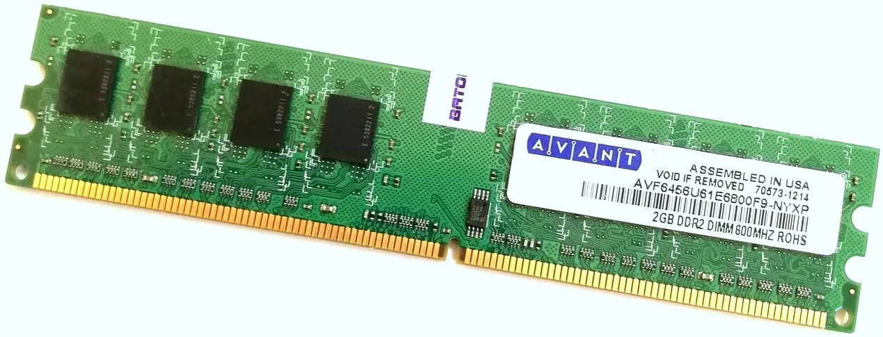 Оперативна пам'ять DIMM DDR2 2Gb 800MHz PC2 6400U Б/В MIX, фото 1