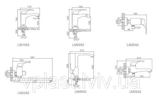 Змішувач для біде LM 5042, фото 3