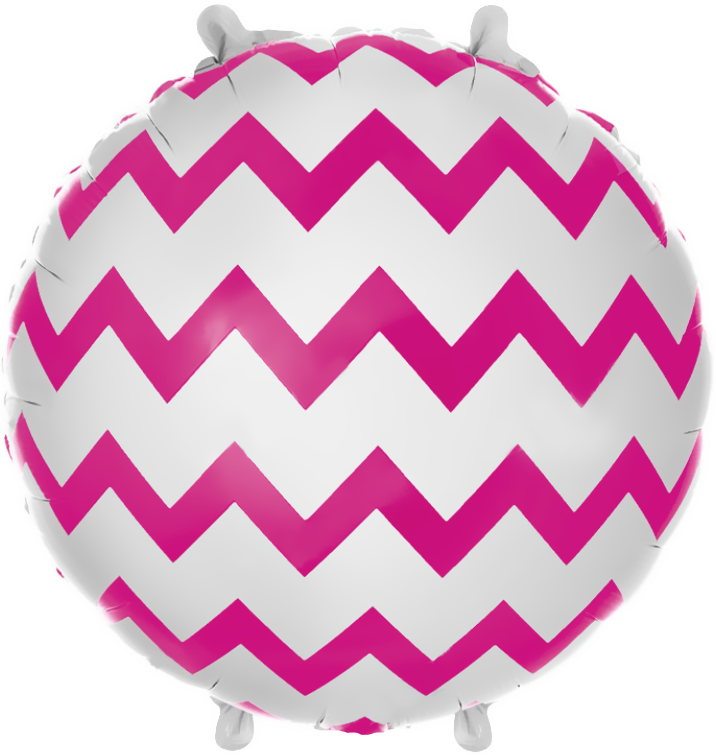 Коло фольговане 18" Зигзаг Фуксія