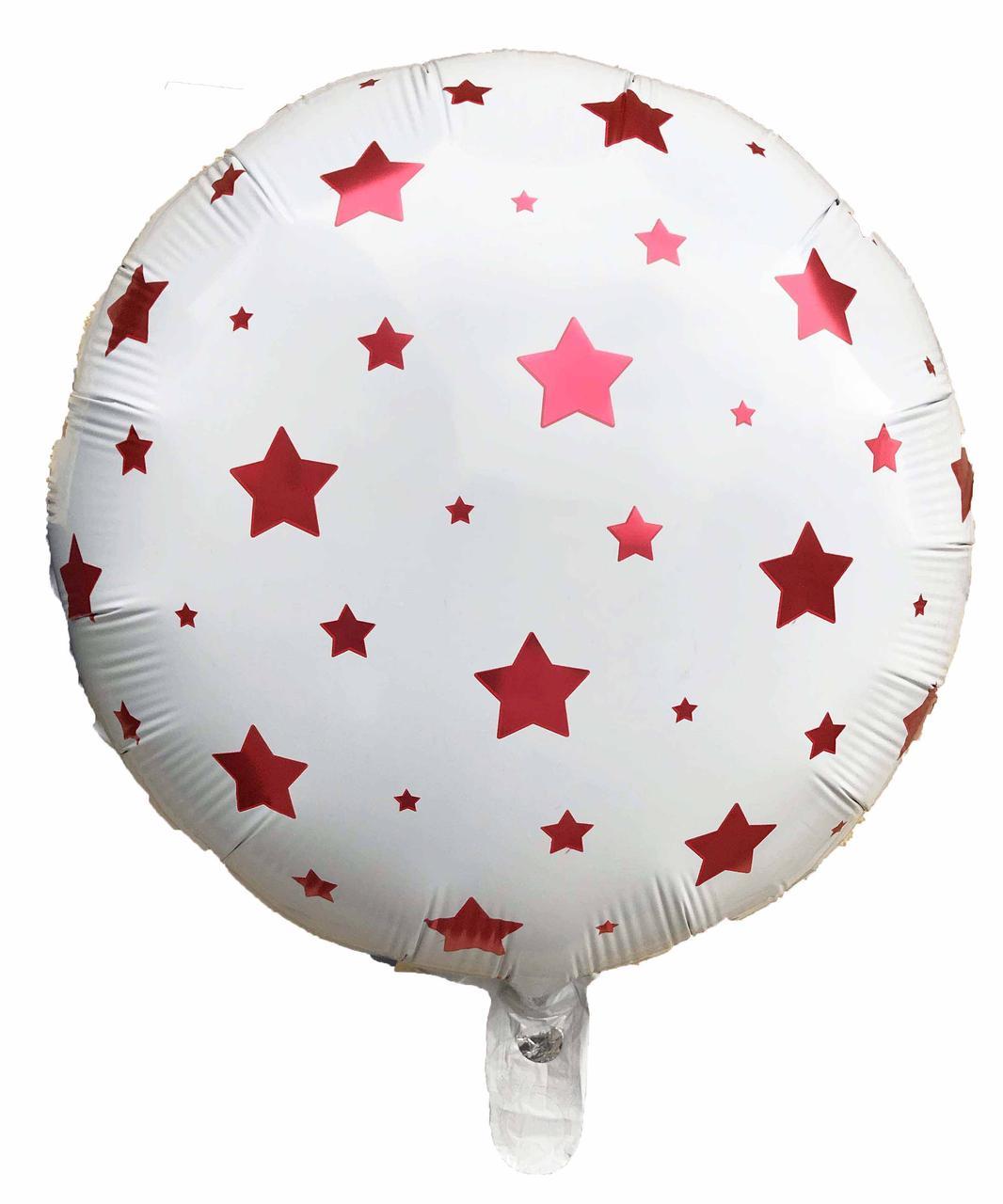 Коло фольговане 18" Зірки Червоні