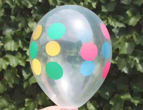 Кулі 12" Прозорі з мал. "Горох", 100 шт