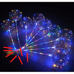 Куля Bubbles зі світлодіодною різнобарвною LED стрічкою на паличці (з режими) 25 шт/упак.
