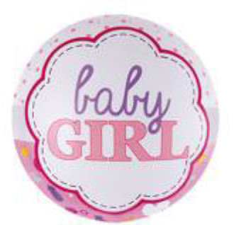 Коло фольговане 18" "Baby Girl" Білий фон