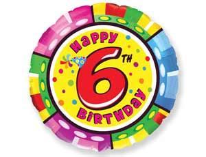 Коло фольговане 18" з цифрою "6"
