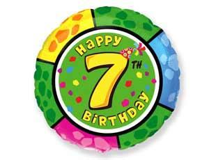 Коло фольговане 18" з цифрою  "7"