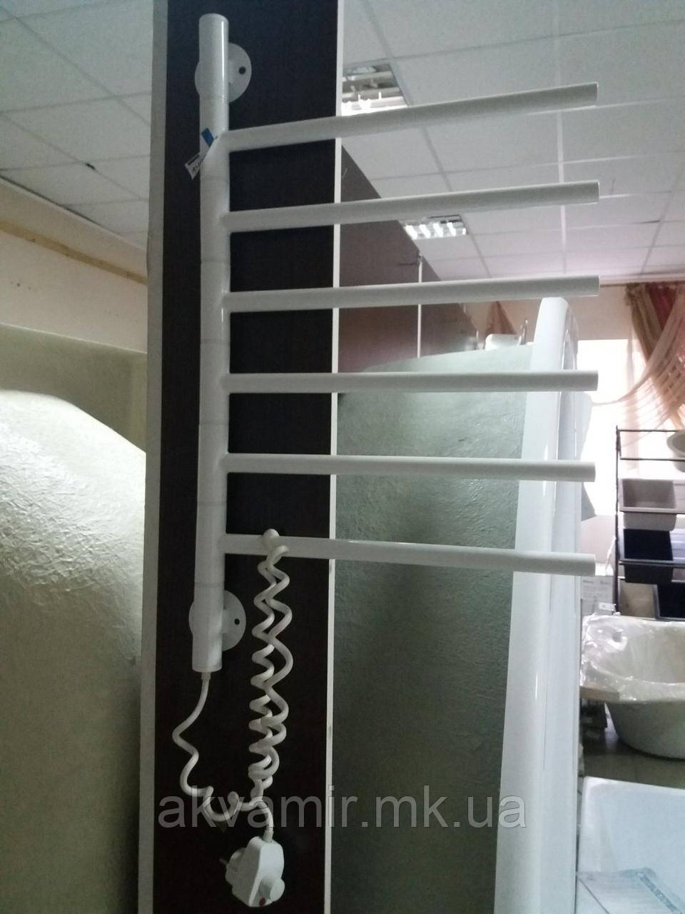 Рушникосушарка Вертикаль-6 670х400 мм поворотна біла з регулятором температури, фото 1