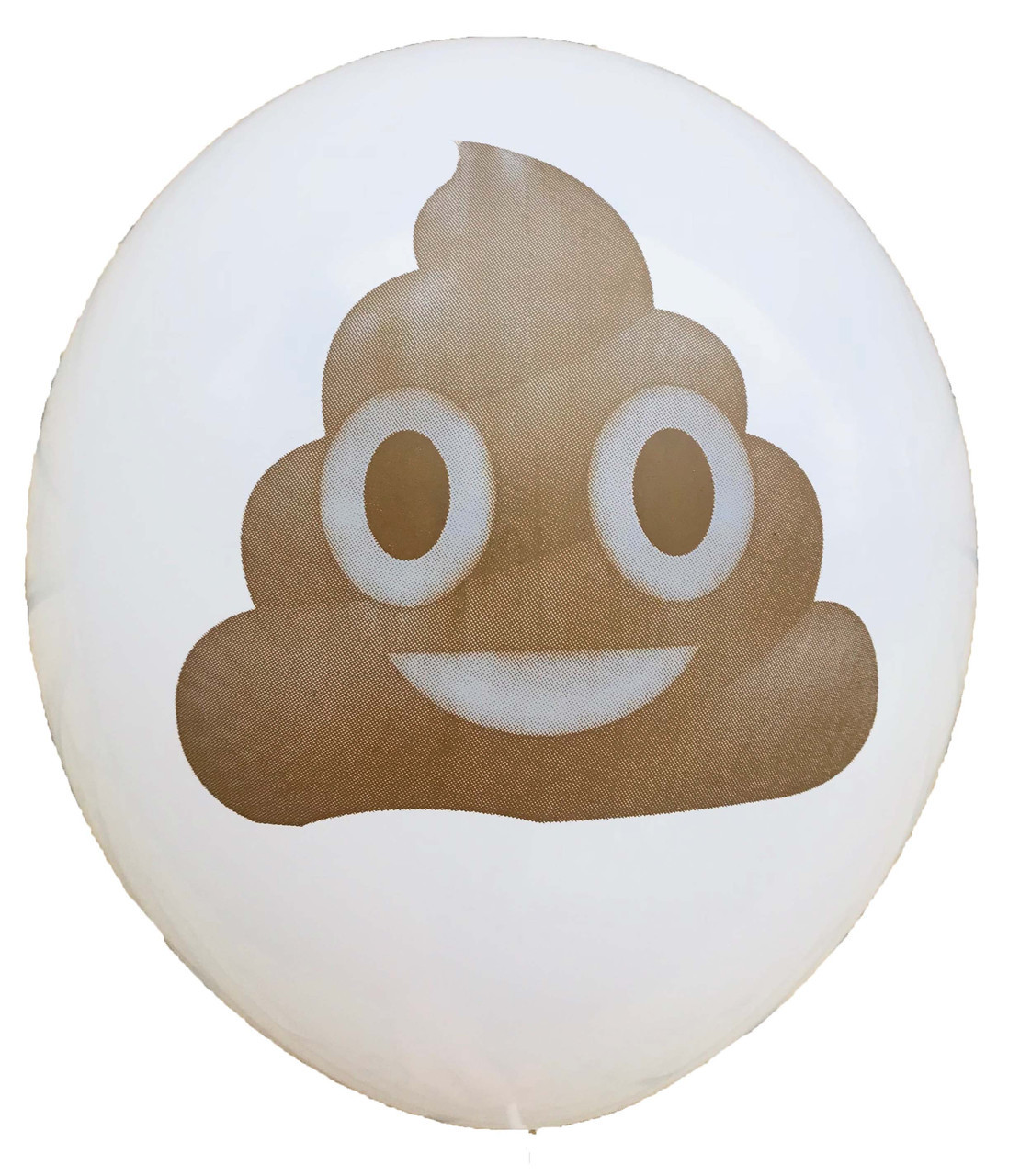 Кулі 12" Білі з мал. "Какашка", 25шт, 1 стор.