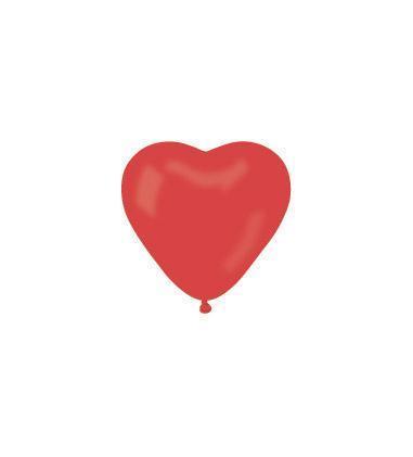 Серце латексне 6"/15 см Пастель Червоні 45 Gemar Balloons