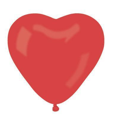 Серце латексне 17"/44см Пастель Червоний 45, 25 шт/упак. Gemar Balloons
