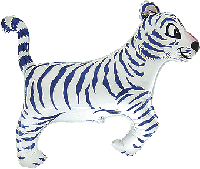 Фігура Тигр Білий сині смужки 30"/76 см x 36"/90 см