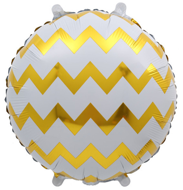 Коло фольговане 18" Зигзаг ЗолотийПовітряна куля Коло 18" Зигзаг Золотий