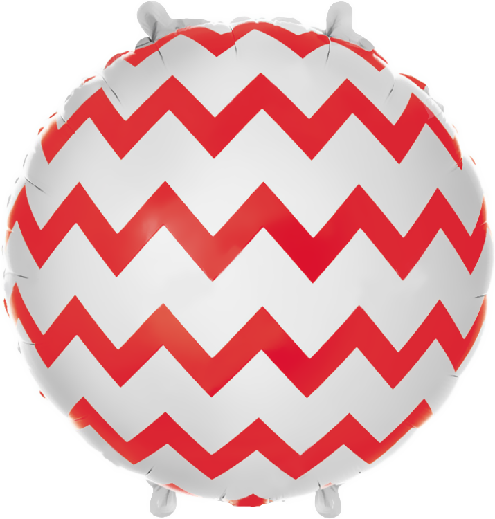 Коло фольговане 18" Зигзаг Червоний
