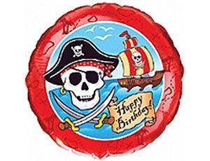 Коло фольговане 18"  "Happy Birthday"  Пірати